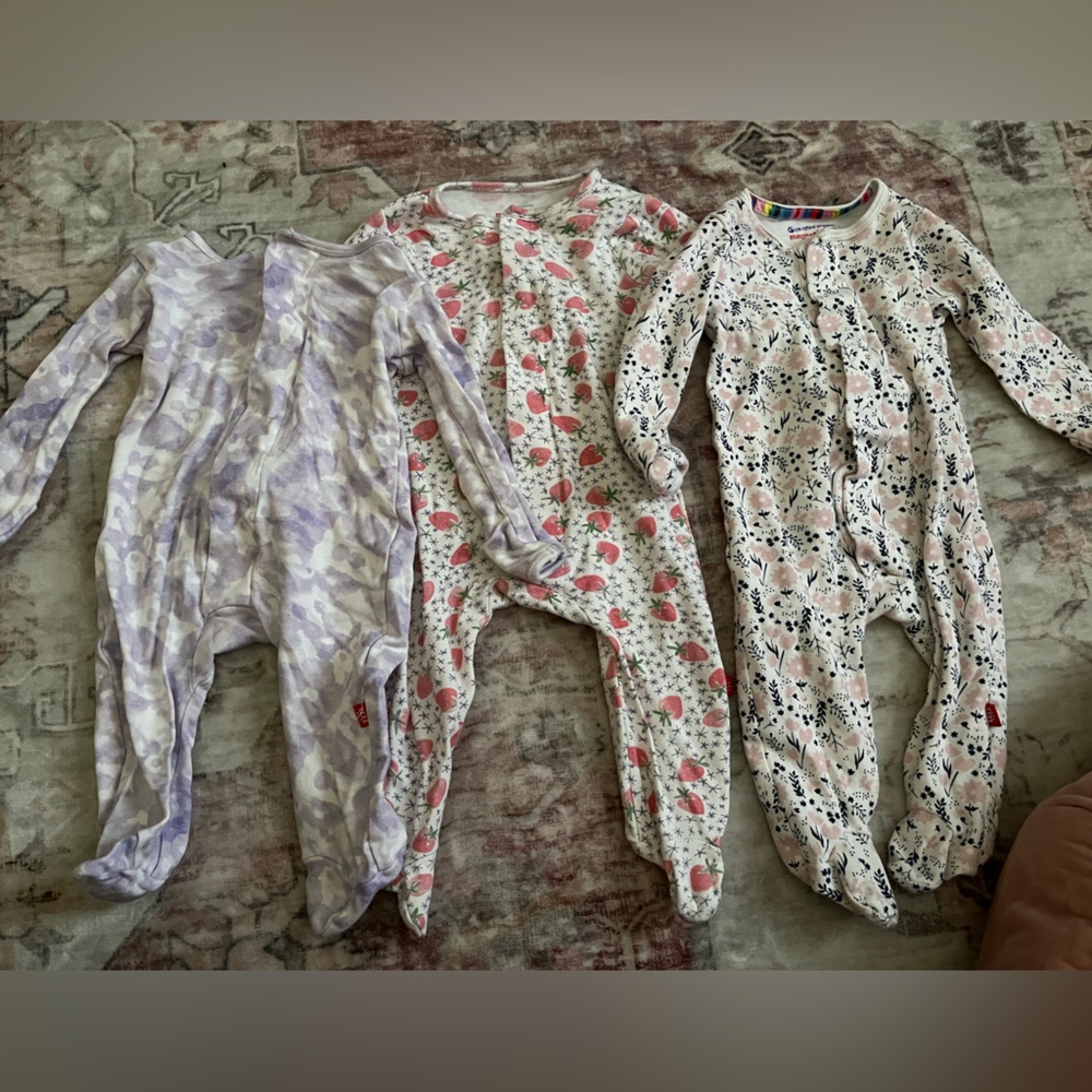 Magnetic Me 3-6MO Baby Girl PJ Lot of 3